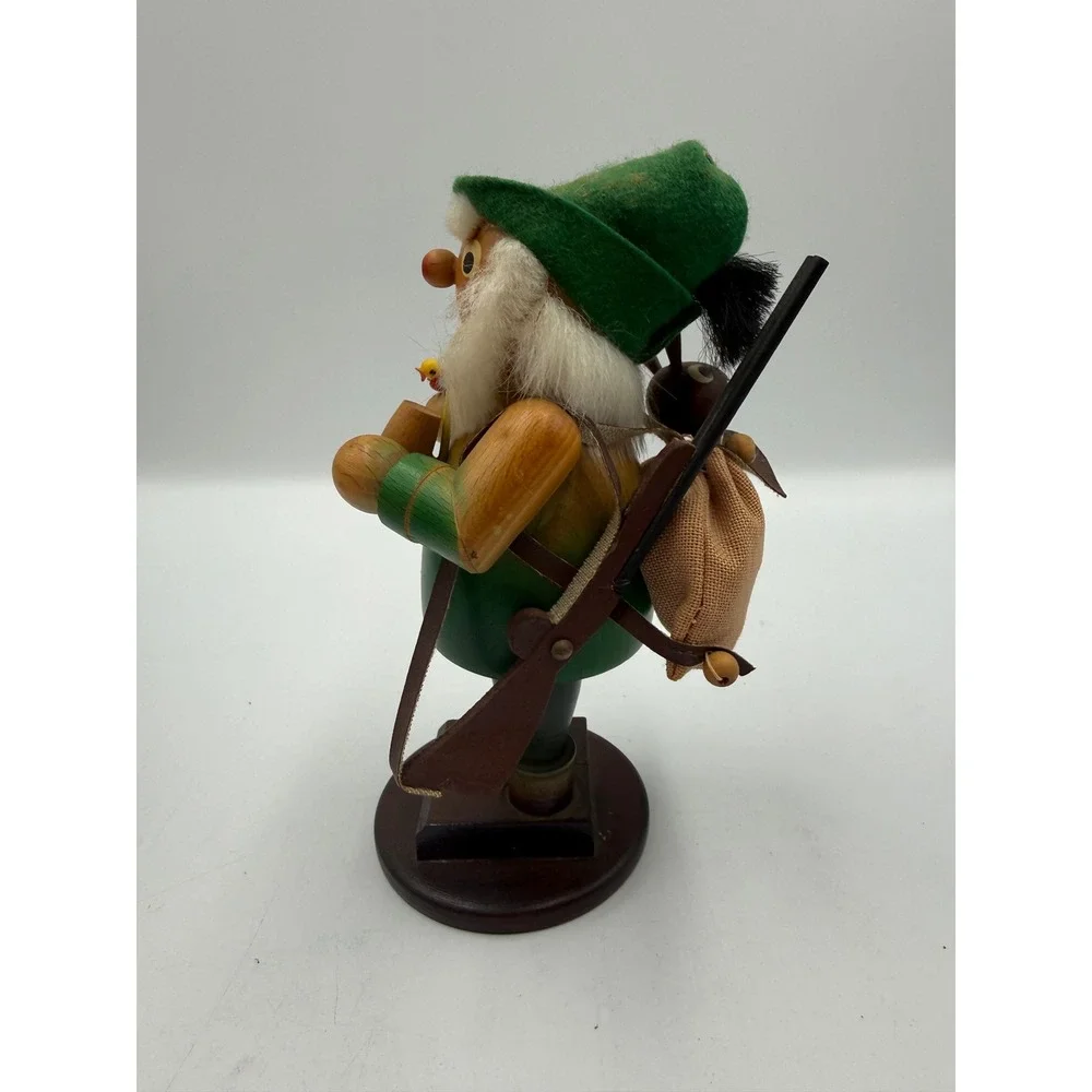 Vintage 1984 Steinbach Signed Wooden Smoker Hunter Woodsman West Germany‎ 8.5
